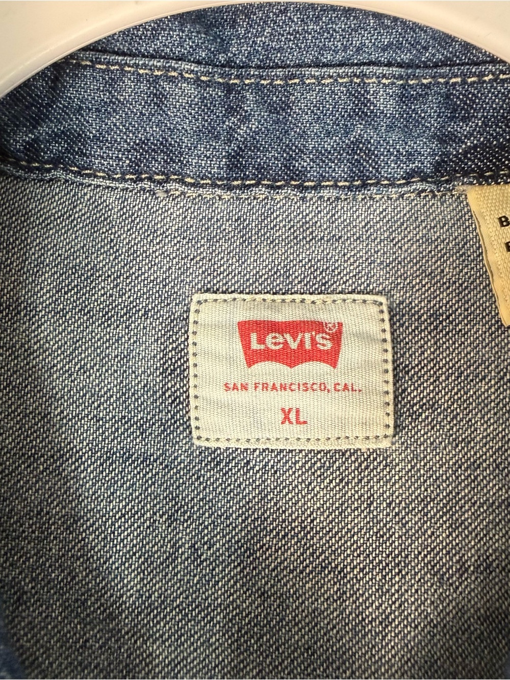 Levi's Blue Denim Button-Front Long Sleeve Shirt Dress - Picture 6 of 6